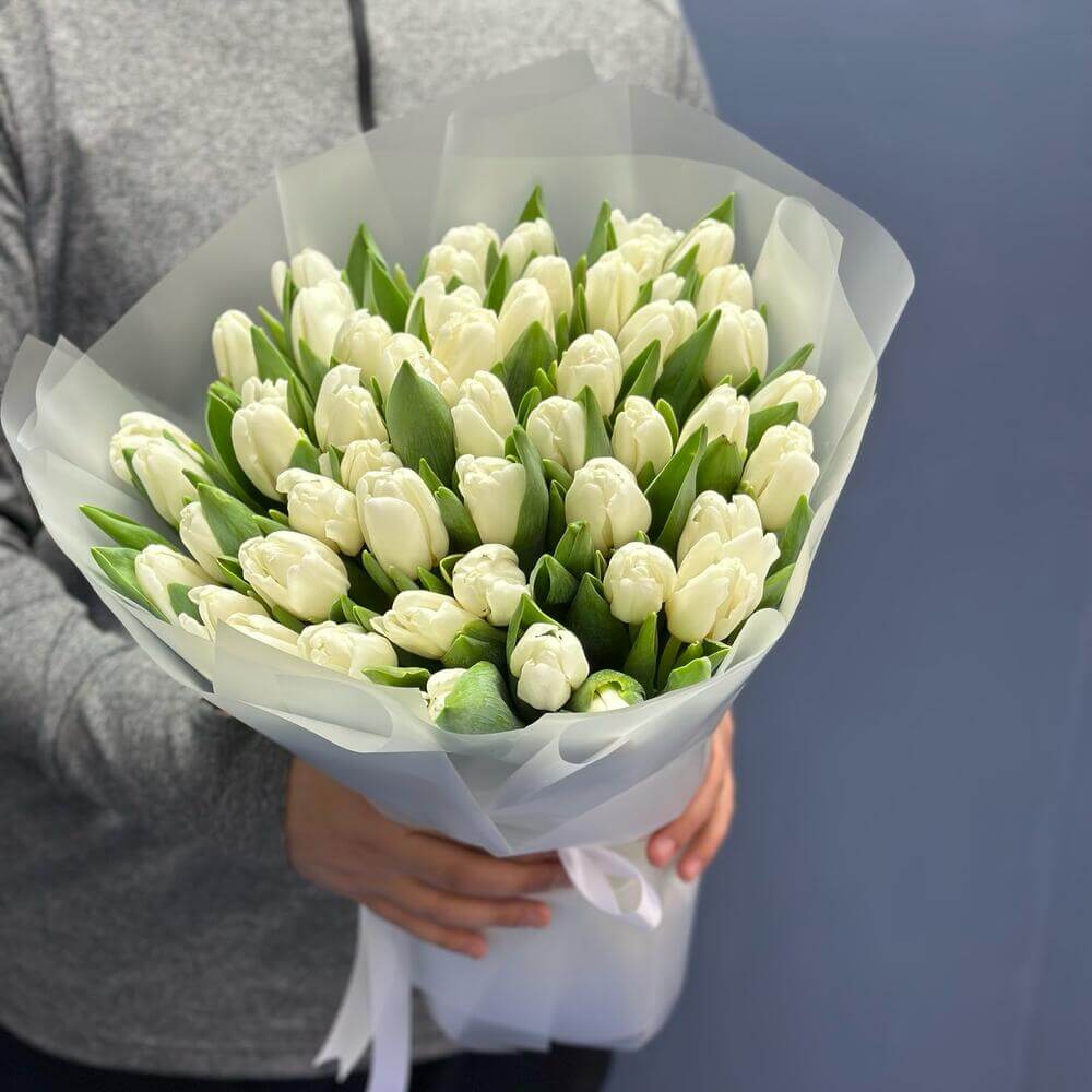 94728295 Букет из 51 белого тюльпана — изображение 1