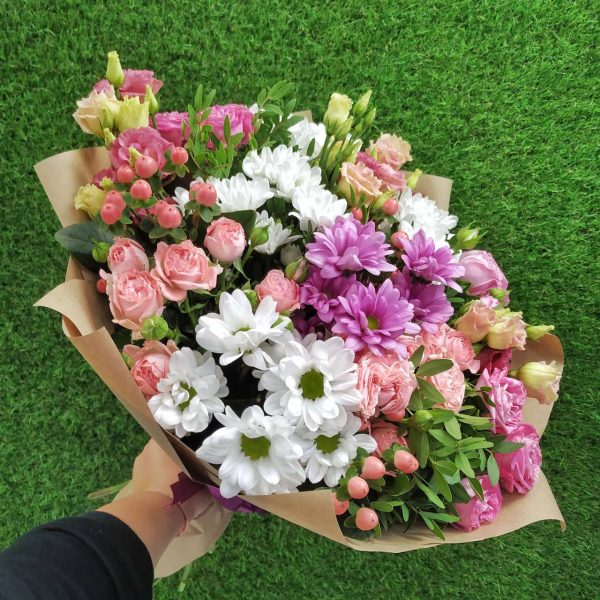 Букет летний в розовых оттенках