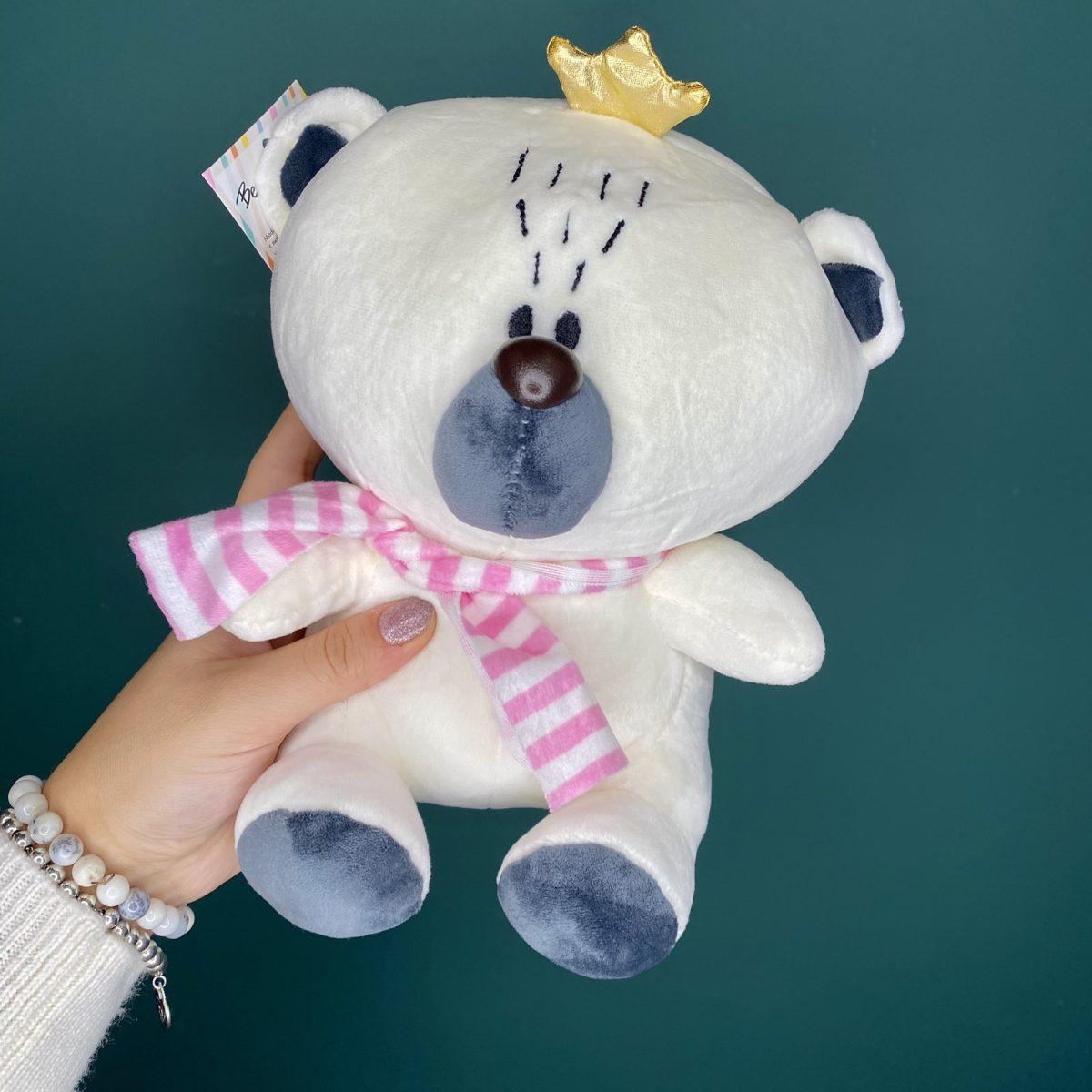 Мягкая Мишка в короне 23 см — изображение 1